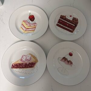 Elegant Dessert Plate Set - White